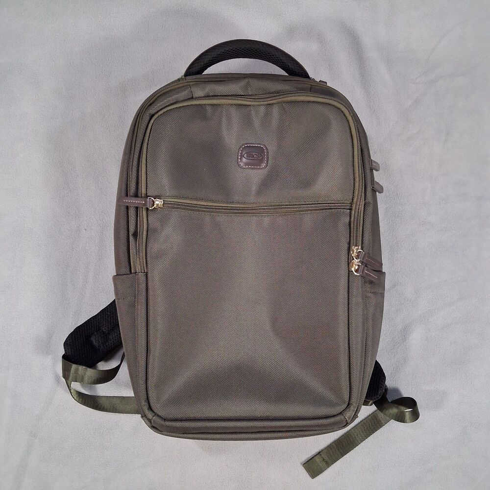 Bric’s Milano Siena Backpack Green Laptop Travel Commuter Bag Luggage Preowned